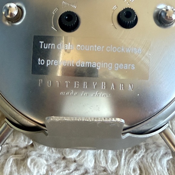 Pottery Barn Silver Table Clock. - Picture 2 of 3